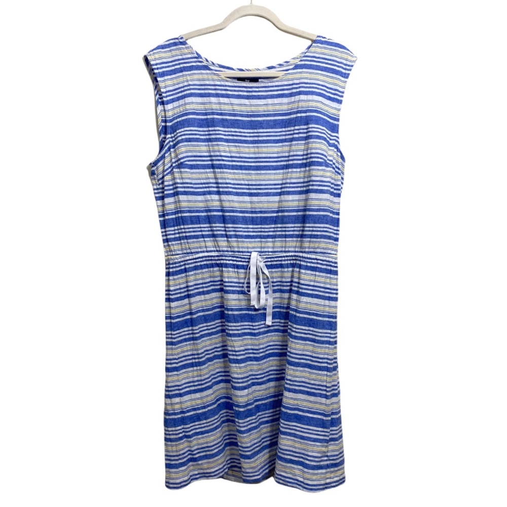 Gap Women’s Size Large Striped Linen Blend Beachy Casual Dress